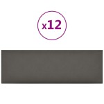 vidaXL Panouri de perete 12 buc. gri 90x30 cm piele ecologică 3,24 m² vidaXL Panouri de perete 12 buc. gri 90x30 cm piele ecologică 3,24 m²