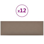 vidaXL Panouri de perete 12 buc. cappuccino 90x30 cm piele eco 3,24 m² vidaXL Panouri de perete 12 buc. cappuccino 90x30 cm piele eco 3,24 m²