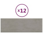 vidaXL Panouri de perete 12 buc. gri deschis 90x30 cm catifea 3,24 m² vidaXL Panouri de perete 12 buc. gri deschis 90x30 cm catifea 3,24 m²