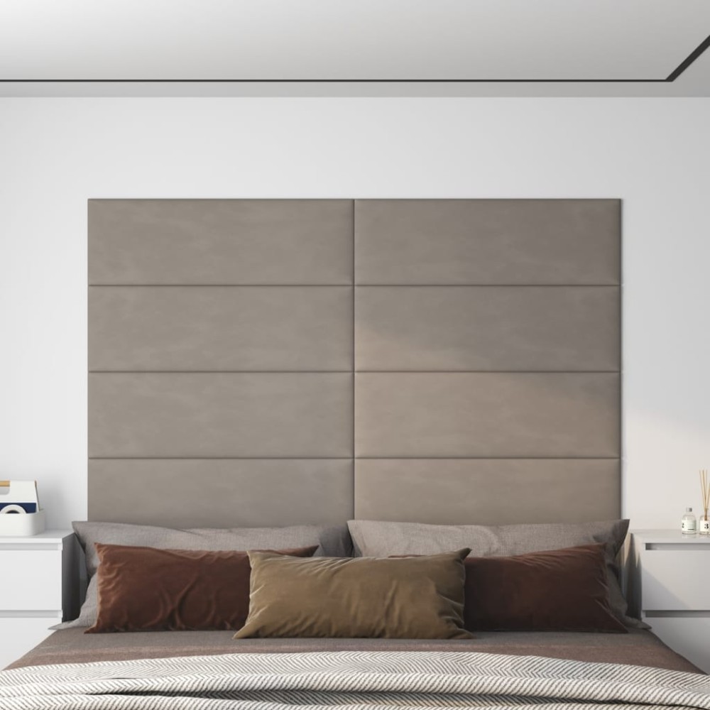 vidaXL Panouri de perete 12 buc. gri deschis 90x30 cm catifea 3,24 m²