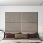 vidaXL Panouri de perete 12 buc. gri deschis 90x30 cm catifea 3,24 m² vidaXL Panouri de perete 12 buc. gri deschis 90x30 cm catifea 3,24 m²