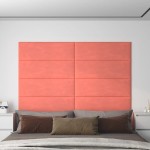 vidaXL Panouri de perete 12 buc. roz 90x30 cm catifea 3,24 m² vidaXL Panouri de perete 12 buc. roz 90x30 cm catifea 3,24 m²