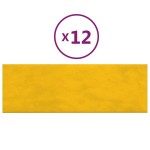 vidaXL Panouri de perete 12 buc. galben 90x30 cm catifea 3,24 m² vidaXL Panouri de perete 12 buc. galben 90x30 cm catifea 3,24 m²