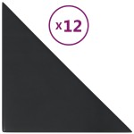 vidaXL Panouri perete 12 buc. negru, 30x30 cm piele ecologică 0,54 m² vidaXL Panouri perete 12 buc. negru, 30x30 cm piele ecologică 0,54 m²