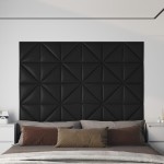 vidaXL Panouri perete 12 buc. negru, 30x30 cm piele ecologică 0,54 m² vidaXL Panouri perete 12 buc. negru, 30x30 cm piele ecologică 0,54 m²