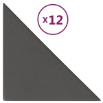 vidaXL Panouri de perete 12 buc. gri, 30x30 cm piele ecologică 0,54 m²
