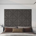 vidaXL Panouri de perete 12 buc. gri, 30x30 cm piele ecologică 0,54 m²