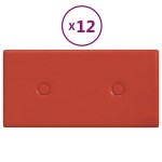 vidaXL Panouri de perete 12 buc. roșu 30x15 cm piele ecologică 0,54 m² vidaXL Panouri de perete 12 buc. roșu 30x15 cm piele ecologică 0,54 m²