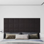 vidaXL Panouri perete 12 buc. negru, 30x30 cm piele ecologică, 1,08 m²