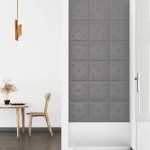 vidaXL Panouri perete 12 buc. gri, 30x30 cm, piele ecologică, 1,08 m² vidaXL Panouri perete 12 buc. gri, 30x30 cm, piele ecologică, 1,08 m²