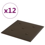 vidaXL Panouri perete 12 buc. maro, 30x30 cm, piele ecologică 1,08 m² vidaXL Panouri perete 12 buc. maro, 30x30 cm, piele ecologică 1,08 m²