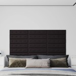 vidaXL Panouri perete 12 buc. negru, 60x15 cm, piele ecologică 1,08 m² vidaXL Panouri perete 12 buc. negru, 60x15 cm, piele ecologică 1,08 m²