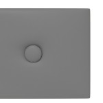 vidaXL Panouri perete 12 buc. gri 60x15 cm, piele ecologică, 1,08 m² vidaXL Panouri perete 12 buc. gri 60x15 cm, piele ecologică, 1,08 m²