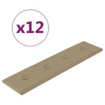 vidaXL Panouri perete 12 buc. cappuccino, 60x15 cm, piele eco 1,08 m²