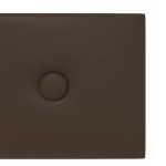 vidaXL Panouri perete 12 buc. maro, 60x15 cm, piele ecologică, 1,08 m² vidaXL Panouri perete 12 buc. maro, 60x15 cm, piele ecologică, 1,08 m²