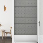 vidaXL Panouri de perete 12 buc. gri 60x30 cm piele ecologică 2,16 m²