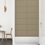 vidaXL Panouri de perete 12 buc. cappuccino 60x30 cm piele eco 2,16 m² vidaXL Panouri de perete 12 buc. cappuccino 60x30 cm piele eco 2,16 m²