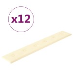 vidaXL Panouri de perete 12 buc. crem 90x15 cm piele ecologică 1,62 m² vidaXL Panouri de perete 12 buc. crem 90x15 cm piele ecologică 1,62 m²