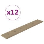 vidaXL Panouri de perete 12 buc. cappuccino 90x15 cm piele eco 1,62 m² vidaXL Panouri de perete 12 buc. cappuccino 90x15 cm piele eco 1,62 m²