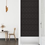 vidaXL Panouri de perete 12 buc. negru, 90x30 cm, piele eco 3,24 m²