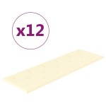vidaXL Panouri de perete 12 buc. crem 90x30 cm piele ecologică 3,24 m²