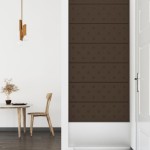 vidaXL Panouri de perete 12 buc. maro 90x30 cm piele ecologică 3,24 m² vidaXL Panouri de perete 12 buc. maro 90x30 cm piele ecologică 3,24 m²