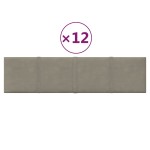 vidaXL Panouri de perete 12 buc. gri deschis 60x15 cm catifea 1,08 m² vidaXL Panouri de perete 12 buc. gri deschis 60x15 cm catifea 1,08 m²