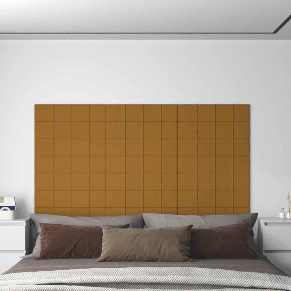 vidaXL Panouri de perete 12 buc. maro 60x15 cm catifea 1,08 m²