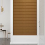vidaXL Panouri de perete 12 buc. maro 60x15 cm catifea 1,08 m² vidaXL Panouri de perete 12 buc. maro 60x15 cm catifea 1,08 m²