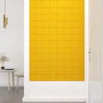 vidaXL Panouri de perete 12 buc. galben 60x30 cm catifea 2,16 m²