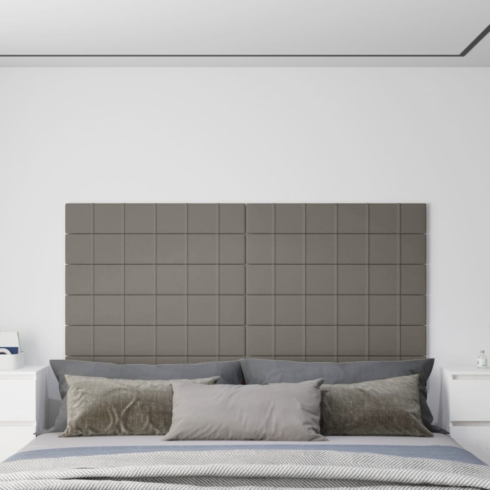 vidaXL Panouri de perete 12 buc. gri deschis 90x15 cm catifea 1,62 m²