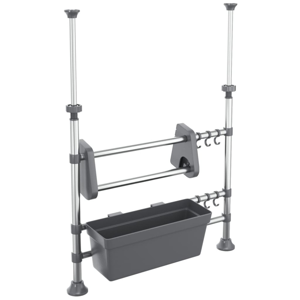 vidaXL Organizator de bucătărie reglabil, aluminiu