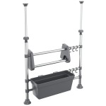 vidaXL Organizator de bucătărie reglabil, aluminiu vidaXL Organizator de bucătărie reglabil, aluminiu