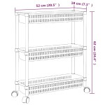 vidaXL Cărucior de depozitare cu 3 niveluri, argintiu și alb, aluminiu vidaXL Cărucior de depozitare cu 3 niveluri, argintiu și alb, aluminiu