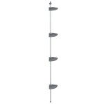 vidaXL Raft de colț pentru duș telescopic 4 niveluri argintiu aluminiu vidaXL Raft de colț pentru duș telescopic 4 niveluri argintiu aluminiu