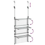 vidaXL Suport de uscare rufe suspendat, 3 niveluri, aluminiu
