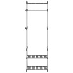 vidaXL Suport de haine cu 3 niveluri, argintiu, 59x29x192 cm, aluminiu vidaXL Suport de haine cu 3 niveluri, argintiu, 59x29x192 cm, aluminiu