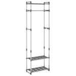 vidaXL Suport de haine cu 3 niveluri, argintiu, 59x29x192 cm, aluminiu vidaXL Suport de haine cu 3 niveluri, argintiu, 59x29x192 cm, aluminiu