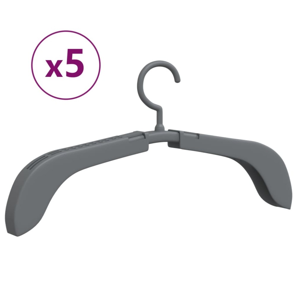 vidaXL Umerașe extensibile, 5 buc., gri