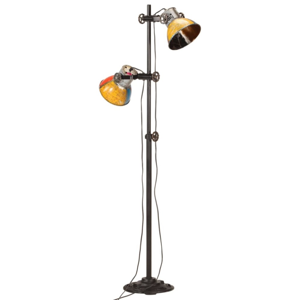 vidaXL Lampă de podea cu 2 abajururi, multicolor, E27
