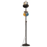 vidaXL Lampă de podea cu 2 abajururi, multicolor, E27 vidaXL Lampă de podea cu 2 abajururi, multicolor, E27