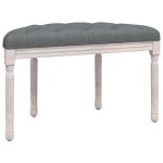 vidaXL Bancă, gri închis, 81,5x41x49 cm, material textil vidaXL Bancă, gri închis, 81,5x41x49 cm, material textil