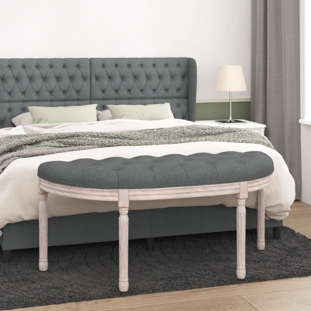 vidaXL Bancă, gri închis, 110,5x45x49 cm, material textil