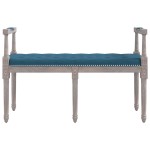 vidaXL Bancă, albastru, 110x40x70 cm, catifea vidaXL Bancă, albastru, 110x40x70 cm, catifea