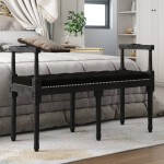vidaXL Bancă, negru, 110x40x70 cm, catifea vidaXL Bancă, negru, 110x40x70 cm, catifea
