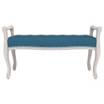 vidaXL Bancă, albastru, 110x45x60 cm, catifea vidaXL Bancă, albastru, 110x45x60 cm, catifea