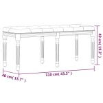 vidaXL Bancă, gri închis, 110x40x49 cm, catifea vidaXL Bancă, gri închis, 110x40x49 cm, catifea