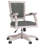 vidaXL Scaun de birou pivotant, gri închis, material textil vidaXL Scaun de birou pivotant, gri închis, material textil
