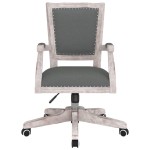 vidaXL Scaun de birou pivotant, gri închis, material textil vidaXL Scaun de birou pivotant, gri închis, material textil