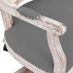 vidaXL Scaun de birou pivotant, gri închis, material textil vidaXL Scaun de birou pivotant, gri închis, material textil